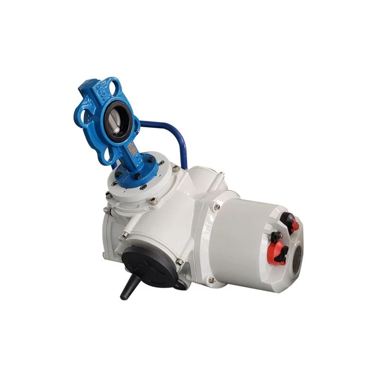 Quarter-turn electric actuator assemble with butterfly valve