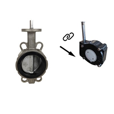 Turbiini kummitihendiga roostevabast terasest liblikklapp